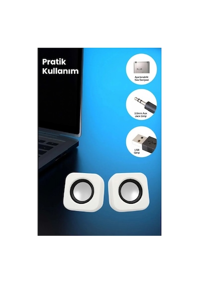Usb Pc Hoparlör Subwoofer 2w 2 Ses Sistemi 2.0