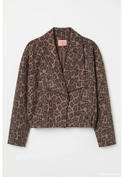 Quzu 27kckt02558 Leopar Desenli Ceket Çok Renkli
