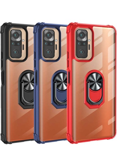 Xiaomi Redmi Note 10 Pro Kilif Standli Yüzüklü Mola Silikon Kapak 497962081