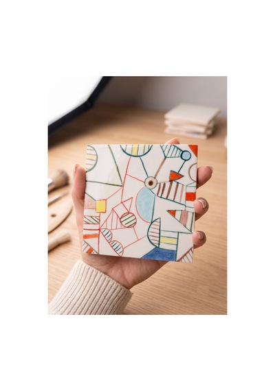 6'lı Set 10x10 Cm Ham Seramik Karo Bisküvisi Astarlı Beyaz 1000-1060 Derece