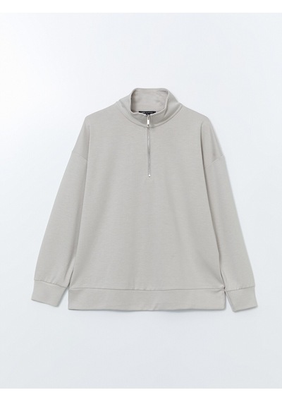 Lcw Comfort Gri Dik Yaka Kadın Sweatshirt