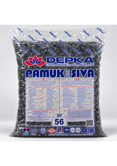 Depka Pamuk Sıva Dp56 2 Kg 7-8 M² İpek Sıva Alternatifi Isı Ve Ses Yalıtımlı Dekoratif Sıva