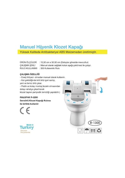 Rulopak Manuel Klozet Kapak Dispanseri Turlu R - 1300