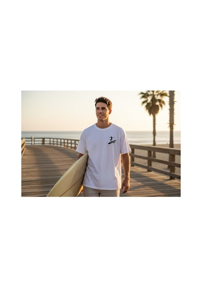 Urbantrendstore Unisex Minimal Sade Desen Basic Oversize Fit Rahat Geniş Salaş T-shirt Günlük Tişört Beyaz