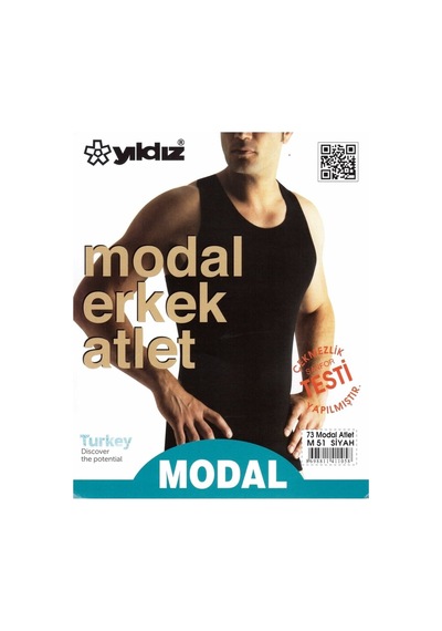 3'lü Siyah Erkek Modal Likralı Atlet 73 001