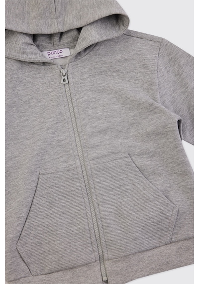 Panço Erkek Bebek Fermuarlı Gri-melanj Sweatshirt