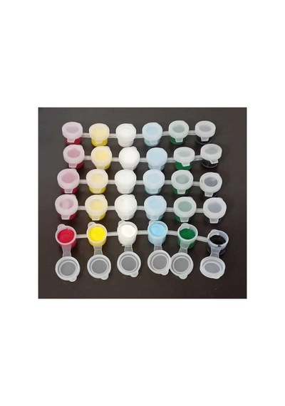 5 Adet 6'lı Plastik Kutu 6 Ana Renk Boya İle Birlikte