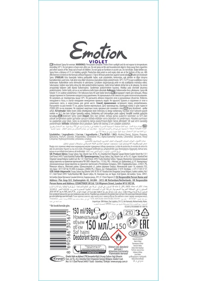 Violet Kadın Alüminyumsuz Vegan Deodorant 3x150ML Hızlı Kurur,leke Bırakmaz