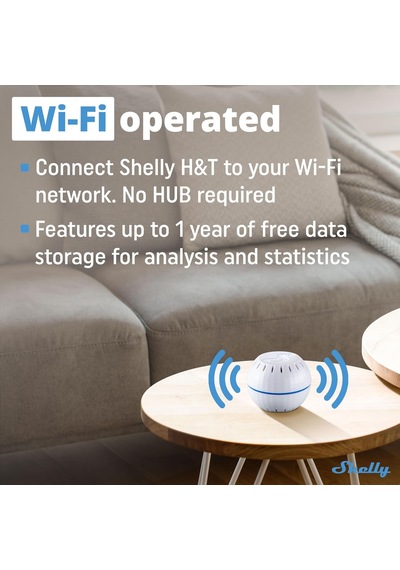 H&t Beyaz Wi-fi Akıllı Termometre Higrometre Nem Ve Sıcaklık Sensörü, İos Android Uygulaması Ve Veri Depolama Ev Otomasyonu