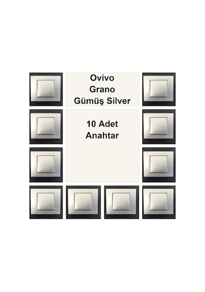 Ovivo Grano Gümüş Silver 10 Adet Anahtar