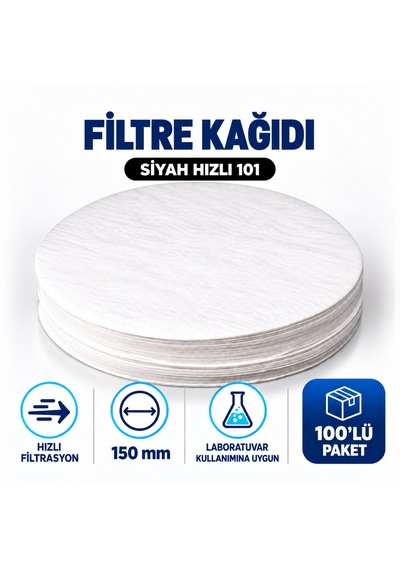 Filtre Kağıdı 150 Mm Siyah Hızlı 101 100 Lü Paket