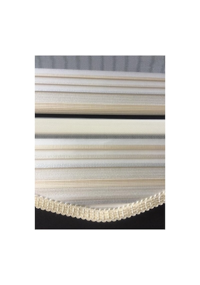Sarı Sim Çizgi Detaylı Pliseli Zebra Stor Perde Beyaz - 97810400 Beyaz