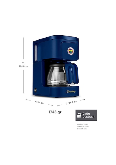 Karaca Just Coffee Aroma 2 İn 1 Fenerbahçe Filtre Kahve Ve Çay Demleme Makinesi