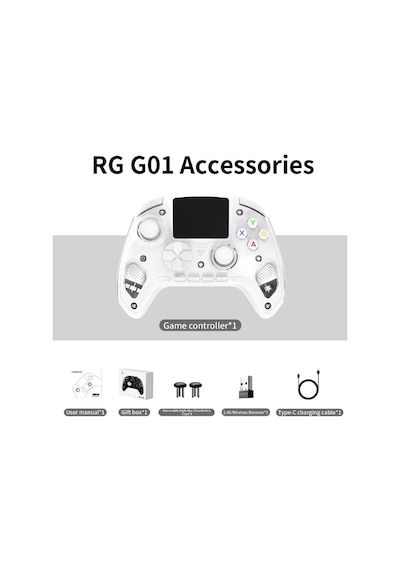 Rg G01 Akıllı Ekranlı Kablosuz Oyun Kolu Beyaz - 2.5d Hd Ekran Purple Kirin Kapasitif Joystick Çift Modlu Manyetik Hall Tetik Mekanik Abxy Nabız Ölçer Pc Switch Android İos Uyumlu Gamepad Rg G01 Akıllı Ekranlı Kablosuz Oyun Kolu Beyaz - 2.5d Hd Ekran Purple Kirin Kapasitif Joystick Çift Modlu Manyetik Hall Tetik Mekanik Abxy Nabız Ölçer Pc Switch Android İos Uyumlu Gamepad
