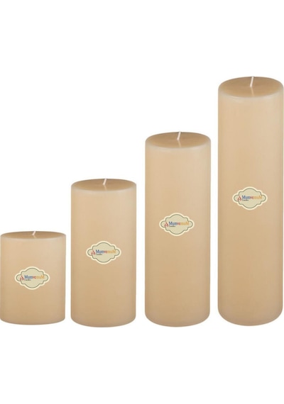 Small 4 Lü Set Mum Çap 7 Cm Krem Krem
