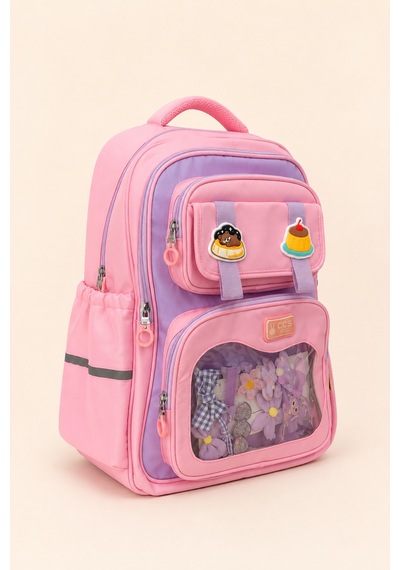 Ccs Kids Kız Çocuk İlkokul Ortaokul Okul Çantası Ortopedik Çok Gözlü Geniş Hacimli Pembe 51976