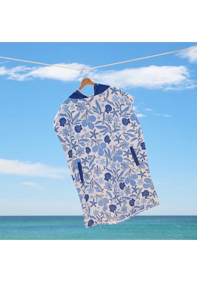 Dock And Bay Uv Korumalı Yetişkin Panço Design L Wavy Baby Mavi