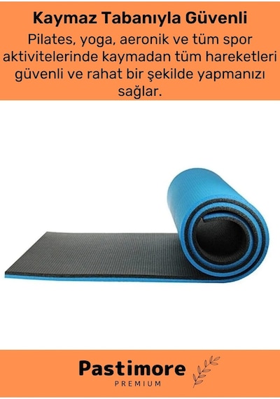 Enenstyle Taşıma Askılı Konfor Modeli Çift Taraflı Kaymaz Yoga Meditasyon Minderi Mavi Siyah Mat Çok Renkli Çok Renkli