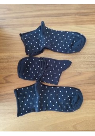 Omelf 3'lü Paket Kadın Pamuklu Çorap Lacivert