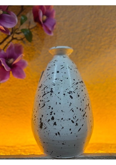 Pie Siyah Beyaz Tomurcuk Vazo Büyük 2 7 Cm X 6 3 Cm Çap Çok Renkli