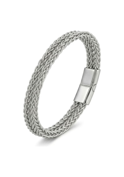 Premium Sarmal Çelik Zincir Örgülü Erkek Bileklik 31835b2d3 - 21 Cm Gümüş