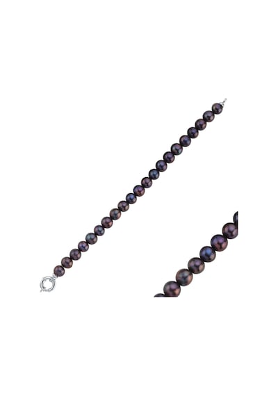 9,5 Mm Doğal Siyah İnci Bileklik 23 Cm / Sarı Sarı Sarı Altın