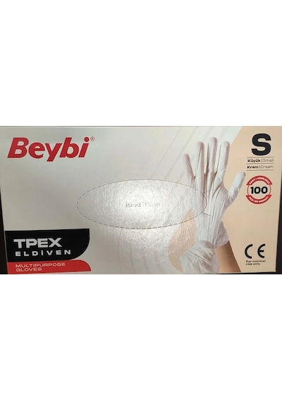 Beybi Tpex Eldiven Krem Small 100'lü
