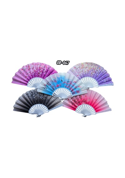 Plastik Kumaş Yelpaze 12'li Karışık Ob-047 Standart