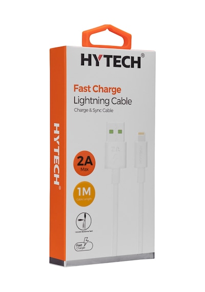 Hytech Hy-X91 1M 2A Apple Uyumlu iPhone  Lightning Beyaz Şarj Kablosu