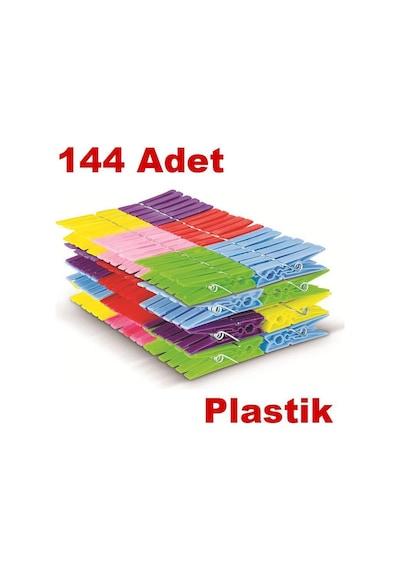144 Adet Plastik Çamaşır Mandalı Kaydırmaz Iz Bırakmaz Çamaşır El