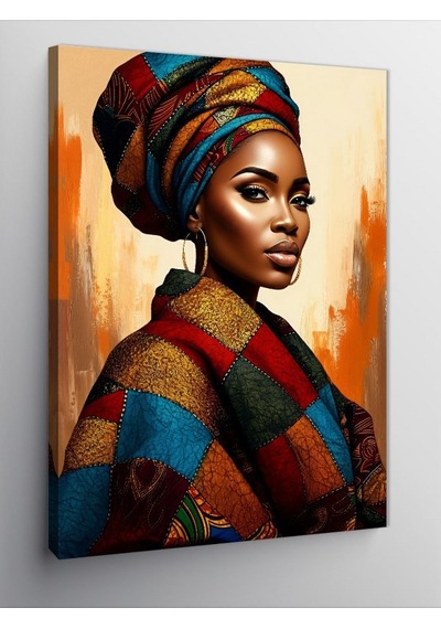 Kanvas Tablo Afrikalı Kadın Güzelliği 70cmx100cm