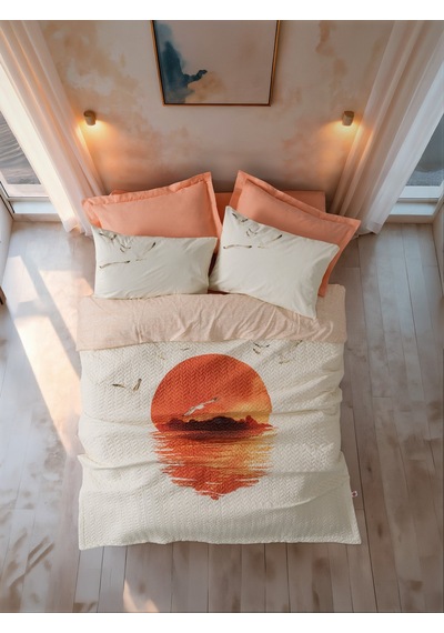 Cotton Box Maritime Tek Kişilik Complete Set Sunset Somon Somon