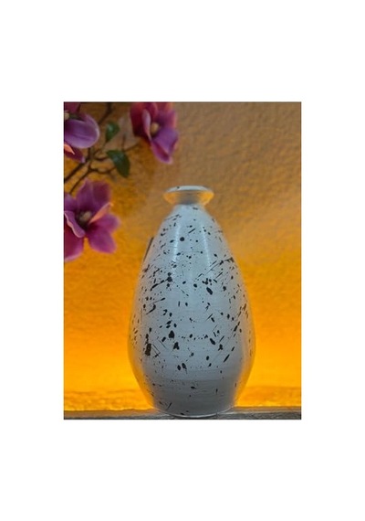 Pie Siyah Beyaz Tomurcuk Vazo Büyük 2 7 Cm X 6 3 Cm Çap Çok Renkli