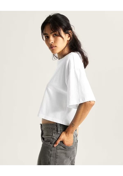 Vans Rhythm Relaxed Crop Ss Kadın Beyaz - Vn000rch