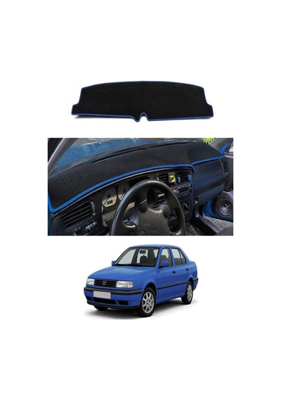 Volkswagen - Vento 1992-1998 Uyumlu Torpido Koruma Kılıfı - Mavi Şeritli