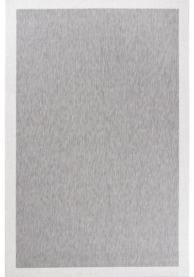 Hoom Rugs Lora 3205 Gri Çerçeveli Pamuk Taban Hav Toz Vermez Sisal Halı