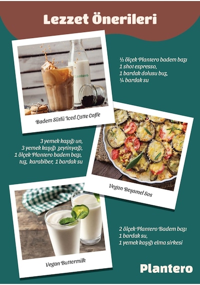 3'lü Badem Sütü Bazı Konsantre Bitkisel Süt 250gr, %100 Badem, Şekersiz
