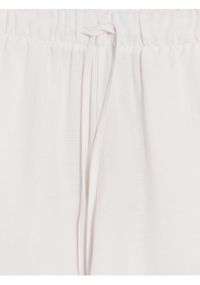 Lcwaıkıkı Petite Beyaz Beli Lastikli Geniş Paça Kadın Pantolon