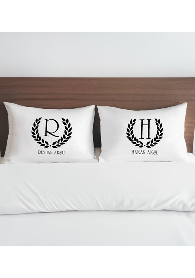 Bk Gift Kişiye Özel İsimli Pamuklu 2 Li Yastık Kılıfı Seti-2 50x70cm , Sevgiliye , Ev si, Tasarım Ev Tekstili