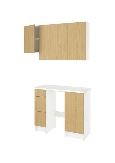 Ikea Meşe Pratik Mutfak Dolabı 220x61x220 Cm Meşe Görünümlü