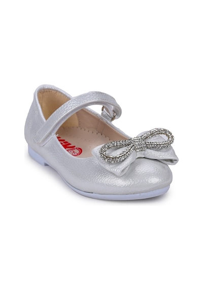 Kiko Kids Papyon Taşlı Cırtlı Kız Çocuk Babet Ayakkabı 254 Sedef