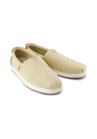 Espadril / Keten Erkek 10021898 Toms Almond Herringbone Canvas And Tan Suede Tan