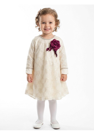 Xo Kids Kız Çocuk Elbise 3-7 Yaş 613 Ekru
