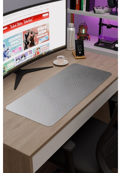 Topography Kaymaz Dikişli Kauçuk Oyuncu Mousepad V2 - 70x30 Xl Gaming Mouse Pad Fare Altlığı
