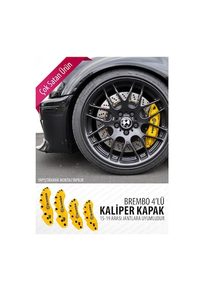 Chevrolet Rezzo Uyumlu Sarı Kaliper Kapağı 4'lü Yağ Hortumlu