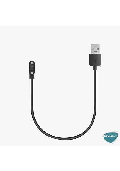 Haylou Solar Ls05 İçin Manyetik Usb Şarj Kablosu Siyah Solar Ls05 İle Uyumlu Şarj Kablosu - Siyah
