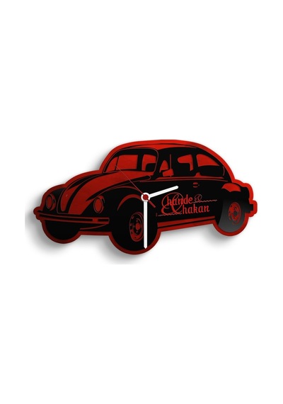 Kişiye Özel Retro Beetle Tasarımlı Ahşap Duvar Saati (Model 1-2)