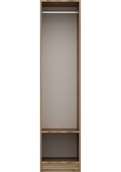 Minar Kale 1 Kapaklı Dolap Dore - Beyaz Çizgili Mebran 190cm Çok Renkli