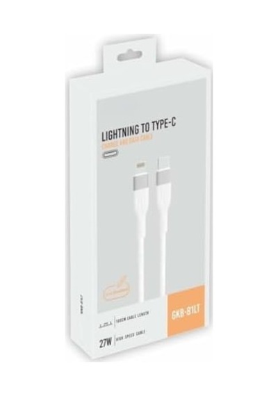 27w Lighting İle Uyumlu To Type-c Hızlı Şarj Ve Data Kablosu Beyaz 1m