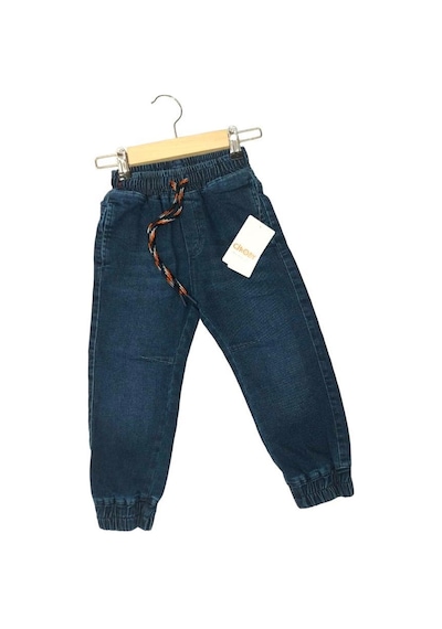 Çikoby Erkek Çocuk Bel Paça Lastikli Lcralı Kot Pantolon-13480-lacivert Lacivert